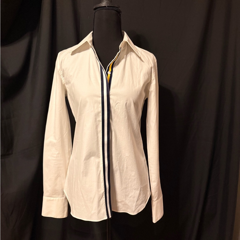 Bailey 44 Ivory Blouse with Dark Accents